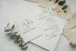 Invitatie nunta alb  din carton 8×7