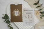 Invitatie nunta maro din carton 12