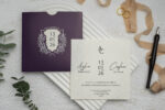 Invitatie nunta visiniu din carton 9×10