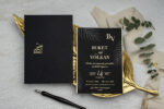 Invitatie nunta negru 13 × 9