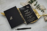 Invitatie nunta negru 13 × 9