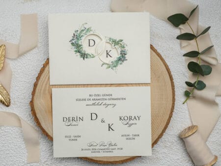 Invitatie nunta crem din carton 9x14cm ǀ e-Marturii.ro