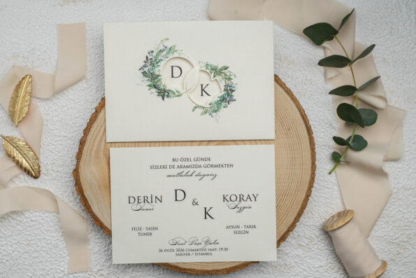 Invitatie nunta crem din carton 9x14cm ǀ e-Marturii.ro
