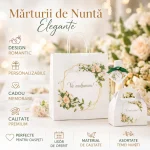 SET Marturie nunta Roses 5 Pungi Cutii 500 Sticle 250ml