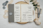 Invitatie nunta gri din carton 15x10cm ǀ e-Marturii.ro