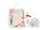 SET Marturie nunta Bujor 1 Punga Cutie prajituri 200g 
Sticla 250ml