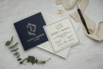 Invitatie nunta albastru din carton 9x11cm ǀ e-Marturii.ro