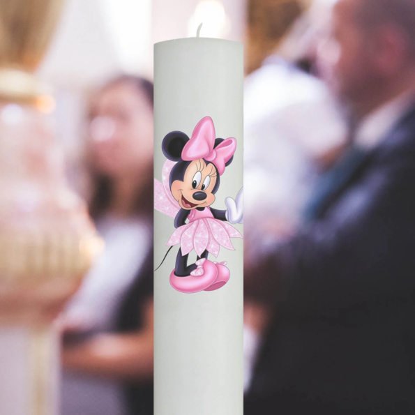 Lumanare botez minnie roz
