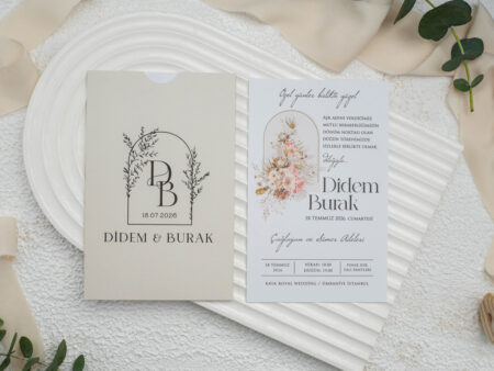 Invitatie nunta alb din carton 12