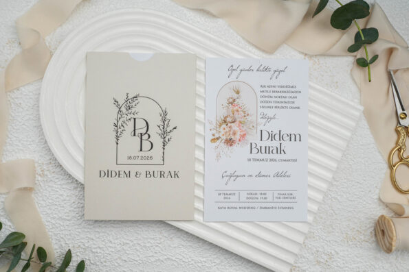 Invitatie nunta alb din carton 12