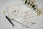 Invitatie nunta crem din carton 10x13cm ǀ e-Marturii.ro