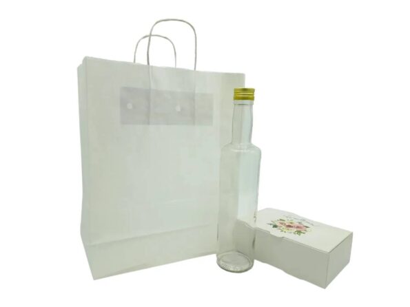 Marturii Nunta Set 7 Flower-Bouquet: Punga, Sticla 500ml + Cutie 200g