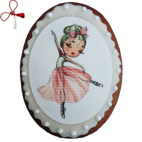 Martisor din turta dulce balerina 9 cm