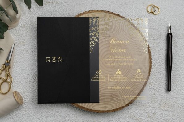 Invitatie nunta negru 13