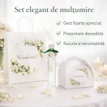 SET Marturie nunta Roses 1 Pungi Cutii 200g Sticle 250ml