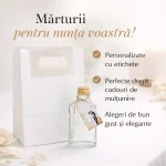 Marturii Nunta Set 8-M447 – Sticla 40ml si Punga Alba