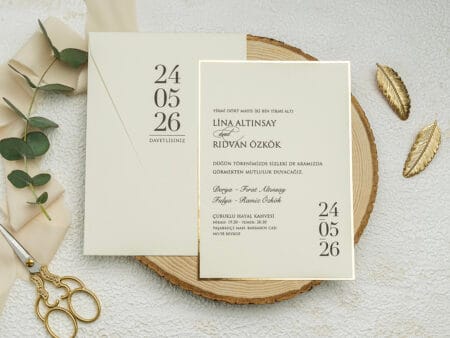 Invitatie nunta crem 15 × 11