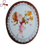 Turta dulce fetita cu flori 9 cm