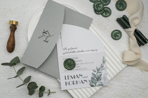 Invitatie nunta gri din carton 7