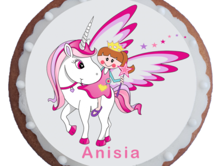 Turta dulce fetita pe unicorn botez 8 cm