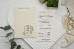 Invitatie nunta crem din carton 12