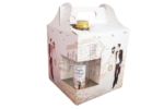 SET Marturie nunta 2 Cutie mare Cutie prajituri 200g Sticla M447