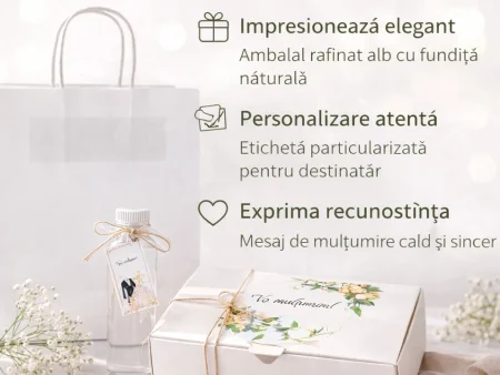 Set Marturii Nunta 10-Roses: Pungi, Sticle, Cutii Personalizate