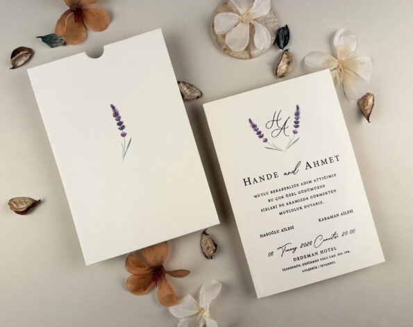 Invitatie nunta carton gros cu plic inclus