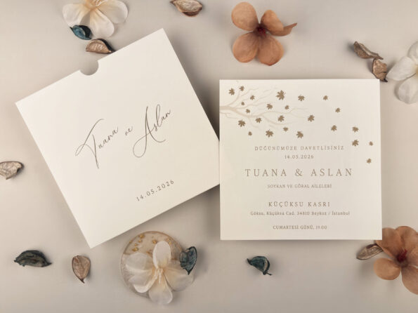 Invitatii de nunta patrata Elite 13333cu plic inclus