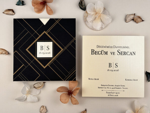 Invitații de nuntă elegante cu design deosebit | Model 85851