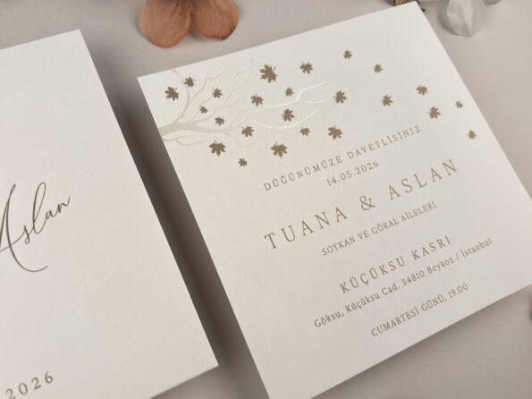 Invitatii de nunta patrata Elite 13333cu plic inclus
