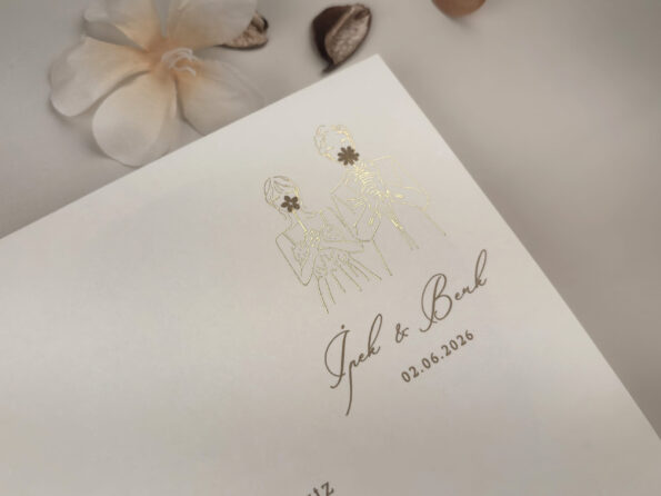 Invitatie nunta cu plic patrat negru 13328-elite