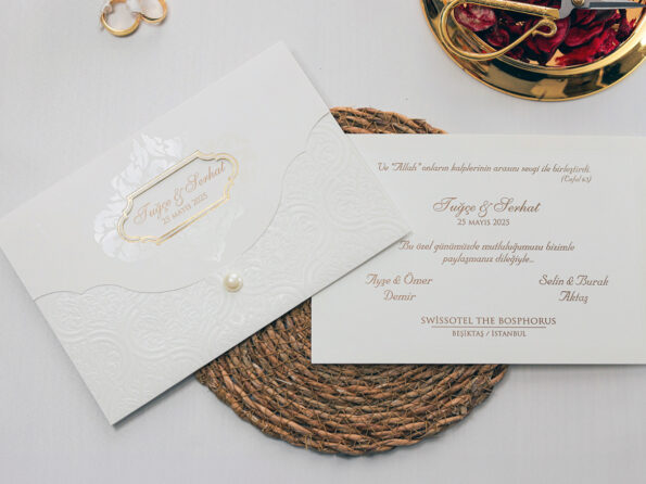 Invitatie nunta eleganta perla 2444