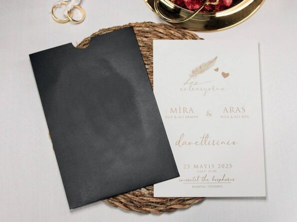 Invitatie nunta plic negru 2468