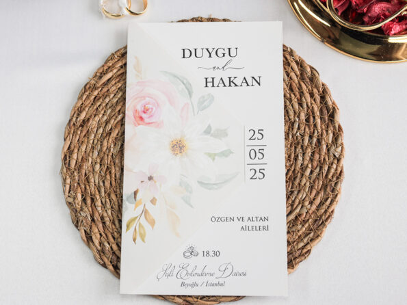 Invitatie nunta eleganta cu flori 2479