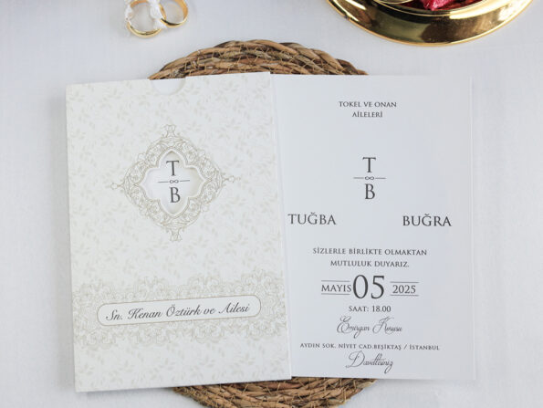 Invitatie nunta 2501 eleganta din carton