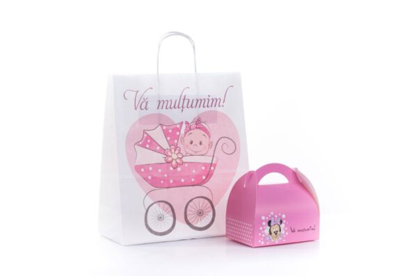 SET marturii botez punga si cutie 200g Minnie 4