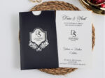 Invitatie nunta negru cu argintiu 2488