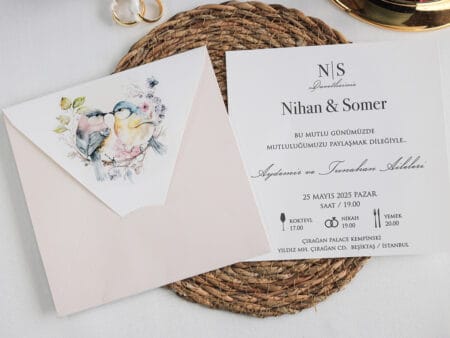Invitatie de nunta pasari 2494