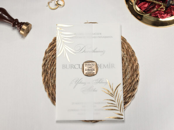 Invitatie nunta eleganta aurie 2451