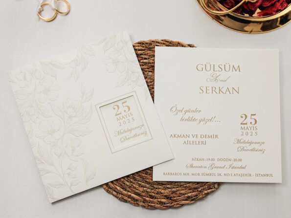 Invitatie nunta patrata eleganta 2453