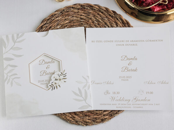 Invitatie nunta plic decupat 2483