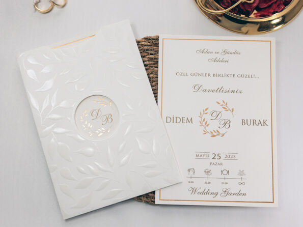 Invitatie nunta embosata eleganta 2454