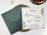 Invitatie nunta patrata verde 2438