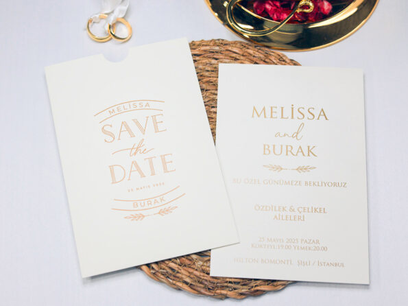 Invitatie nunta crem plic inclus 2467