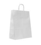 Sacosa hartie kraft cu maner rasucit, 22x10x29 cm, alba
