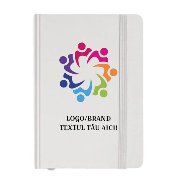 Notebook alb A6, personalizabil, cadou deosebit