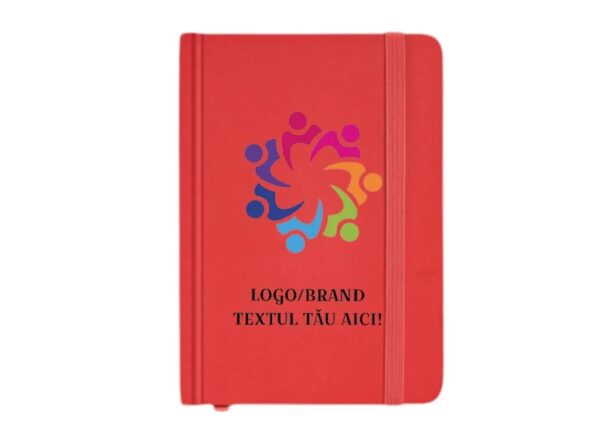 Agenda A5 rosu, personalizata, nedatata