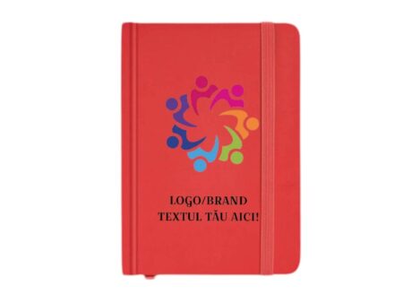 Agenda A5 rosie, coperta hartie, copertă solidă