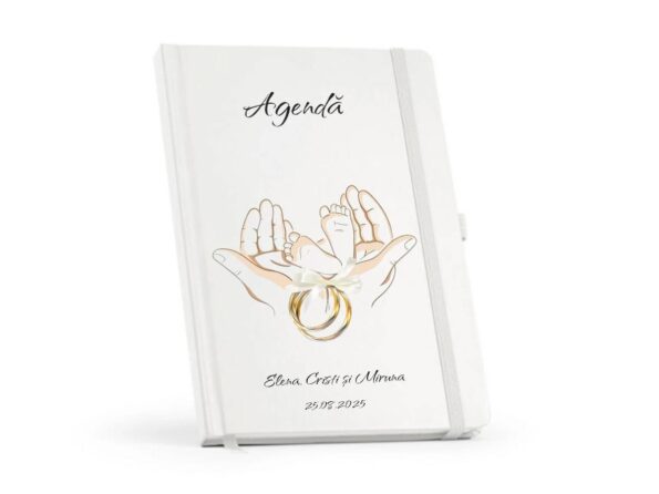 Notebook alb A6, personalizabil, cadou deosebit